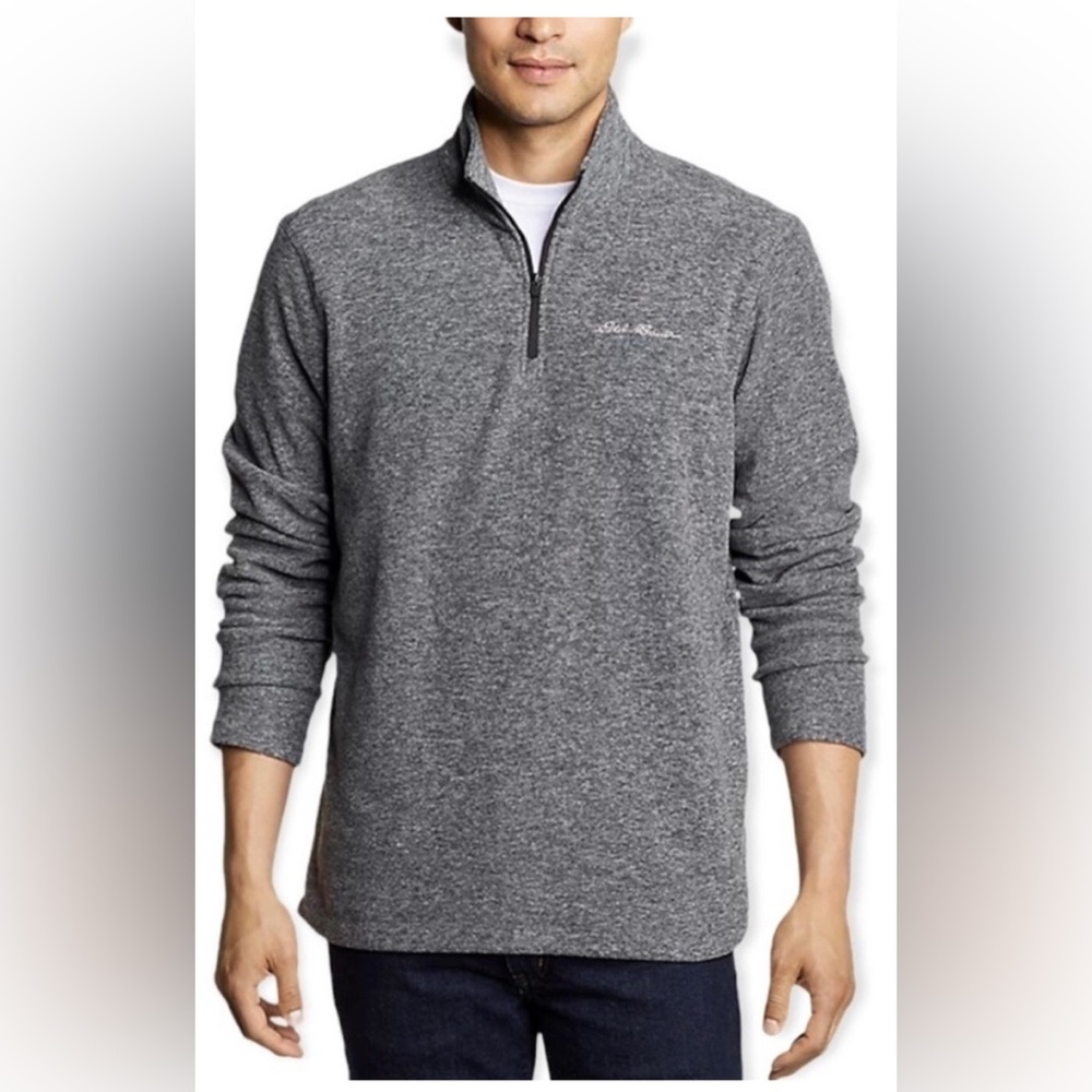 Eddie Bauer Gray Fleece Pullover – XXL – Quarter Zip